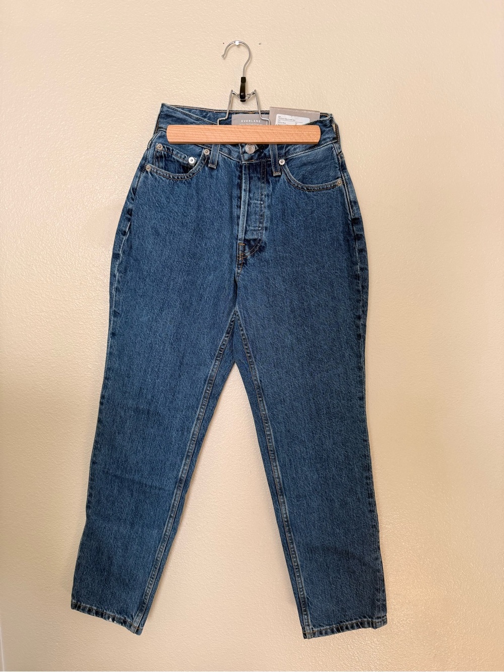 NWT Everlane High-Rise Jeans in Dark Blue Wash
